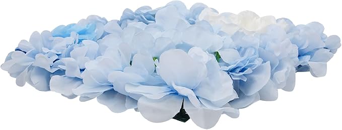 12Pcs Artificial Flower Wall Panel 3D Floral Backdrop Walls15 X 15" Flower Wall Decor Panel Flower Backdrop for Party Home Background Decor, Blue & White