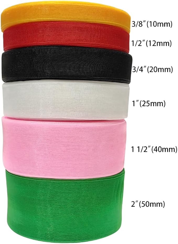 Chenkou Craft Solid Organza Ribbon 1 Roll 50 Yards Mauve 1" (25mm) Craft Bow Party Spring Summer Decoration Packing Ribbons (Mauve, 1"(25mm))