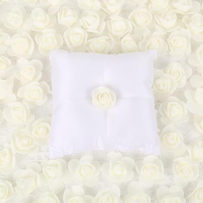 500pcs Mini Foam Rose Heads, Ivory Artificial Flower Foam Fake Flower Bulk for DIY Crafts Wedding Bouquets Baby Shower Centerpieces Floral Arrangements Party Tables Home Decorations(Ivory)