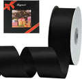 LIUYAXI Black Double Faced Satin Ribbon, 1-1/2" X Continuous 50 Yards, Ribbons Perfect for Gift Wrapping Wedding DIY Craft Bow Making & Other Projects