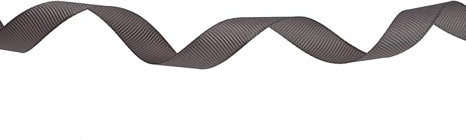 Solid Grosgrain Ribbon 25 Yard Each Roll 100% Polyester Woven Edge (3/8", Gray)