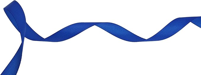 Solid Grosgrain Ribbon 25 Yard Each Roll 100% Polyester Woven Edge (3/8", Royal Blue)
