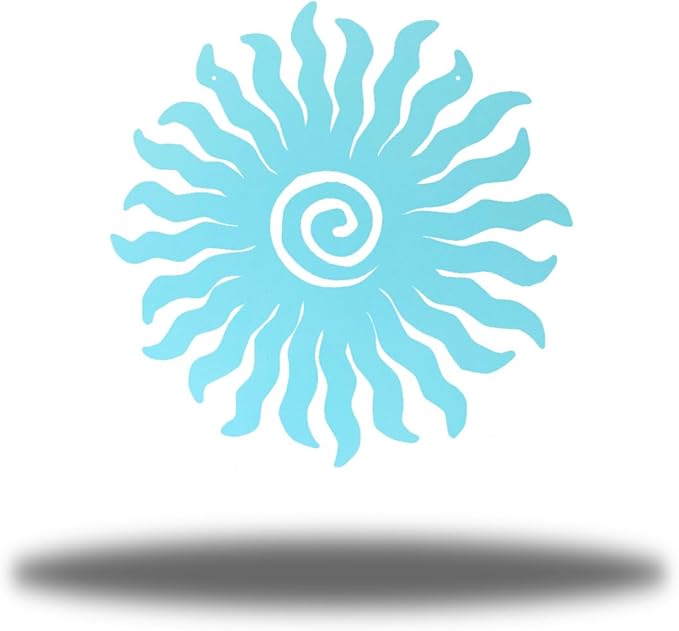 Riverside Designs Sunburst Metal Wall Art Steel Outdoor Decor - Heavy-Duty and Waterproof - Made in USA (18", Sea Foam)