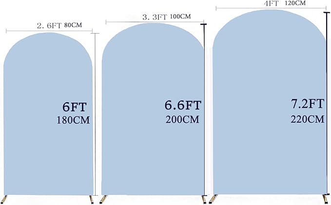 6FT Baby Blue Wedding Arch Cover, Baby Blue 6FT Arch Backdrop Covers for Gender Reveal, Light Blue ArchsBackdrop Covers, Chiara Backdrop Cover for Wedding Birthday Party Decor