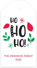 Andaz Press Personalized Christmas Holiday Season Classic Gift Tags, Ho Ho Ho! Design with Custom Family Name and Year, Christmas Holiday Favor Tags, for Holiday Events, Parties, and Favors, 60-Pack