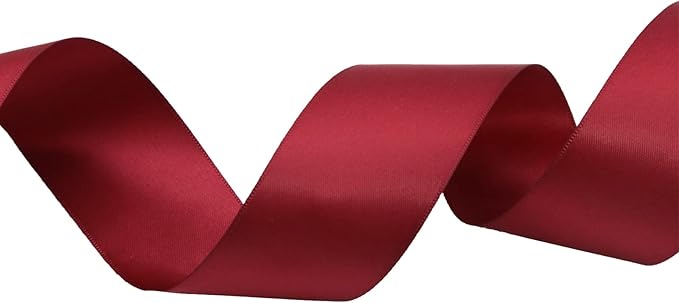 Dark Red Double Faced Satin Ribbons 1-1/2 inch Flower Boutique Gift Wrapping Ribbon 1.5inch 50yards Fabric Silk Bow Ribbon for Valentine's Day & Mother's Day DIY Crafts Hair Headband-Sewing