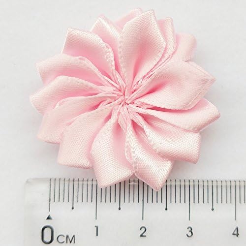 Chenkou Craft 28pcs (1 1/2") 40mm Mix Ribbon Flowers Bows Crafts Sewing Appliques Wedding Decor (Flower(A0214))