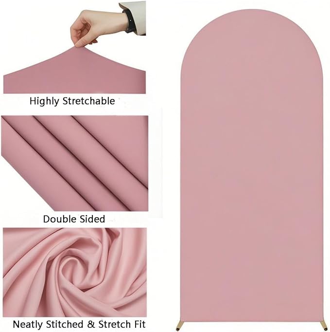 7.2FT Dusty Rose Wedding Arch Cover, Dusty Rose 7.2FT Arch Backdrop Cover,Chiara Covers for Wedding Birthday Party Celebration Decor
