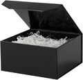 6 Pcs Small Black Gift Box 6x6x3 Inch Magnetic Gift Box Small Magnetic Box with Crinkle Paper Black Small Gift Box with Shredded Paper Luxury Gift Boxes with Lids for Presents
