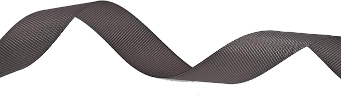 Solid Grosgrain Ribbon 25 Yard Each Roll 100% Polyester Woven Edge (3/4", Gray)