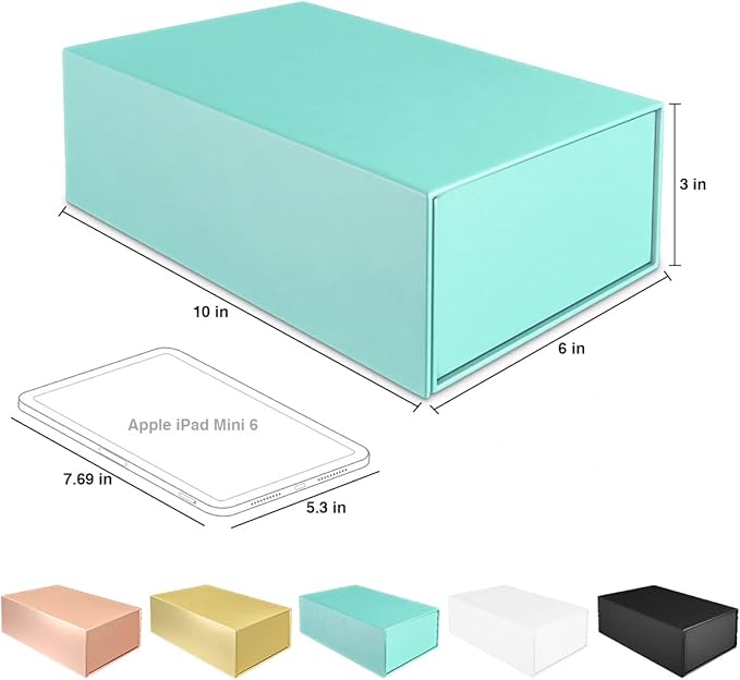 Light Blue Gift Box with Magnetic Closure Lid 10" X 6" X 3" Gift Boxe for Presents,Luxury for Gift Packaging, Bridesmaid Gifts Boxes,Birthday Gift Box