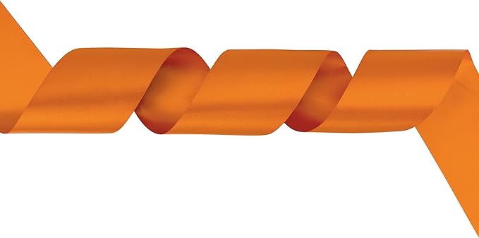MEEDEE Orange Satin 3 Inch Ribbon Lux Double Faced Satin Ribbon Autumn Colored Wide Fall Ribbons by 10 Yards Orange Ribbons for Christmas Tree, Weddings, Flower Bouquet, Wreath Bow Making