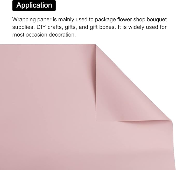 MECCANIXITY 20 Pcs Flower Wrapping Paper 22.8x22.8 Inch Waterproof Florists Wrapping Paper for Florist Bouquet Supplies, DIY Crafts, Gift/Gift Box Packaging Gray Pink