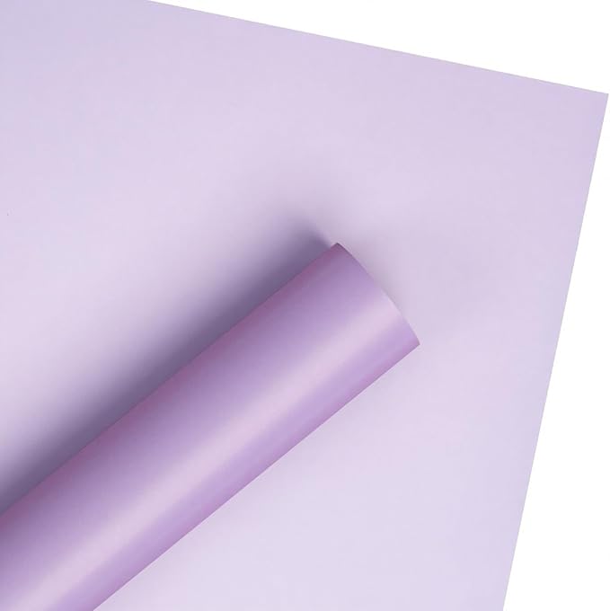 WRAPAHOLIC 20 Sheets Flower Wrapping Paper - 22.4 x 22.4 inch Light Purple Color Water-Resistant Floral Bouquet Wrapping Paper, Florist Supplies Packaging for Wedding Birthday Gift DIY