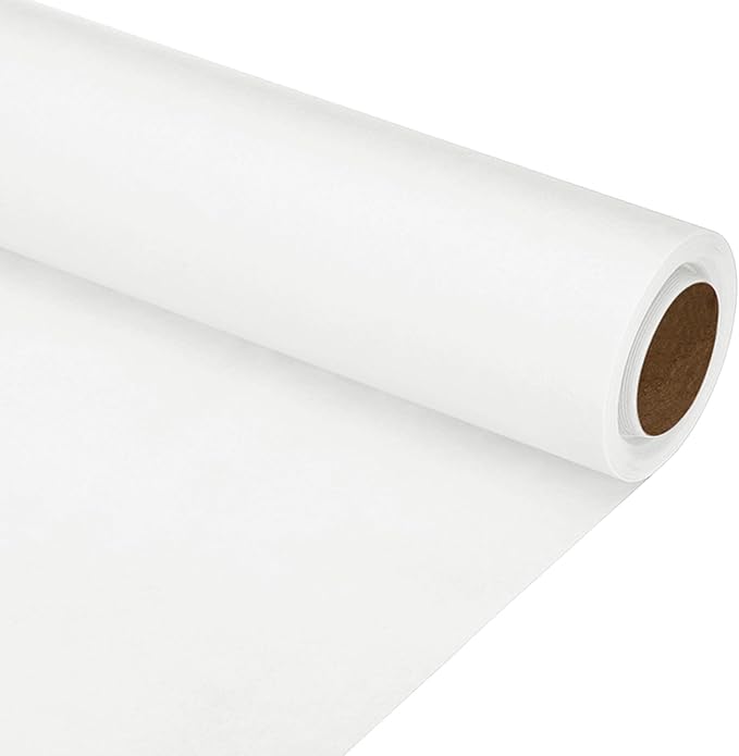 PATIKIL Wrapping Paper, 15"x315"(26') Bulletin Board Paper Roll Kraft Paper Roll Construction 80GSM for Shipping Packing Gift Wrapping Craft Flower Bouquet Christmas, White