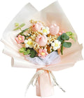 Crochet Flower Tulip Bouquet: Handmade Artificial Flower Knitted Sunflower Bouquet for Festival Wedding Graduation Anniversary (Pink)