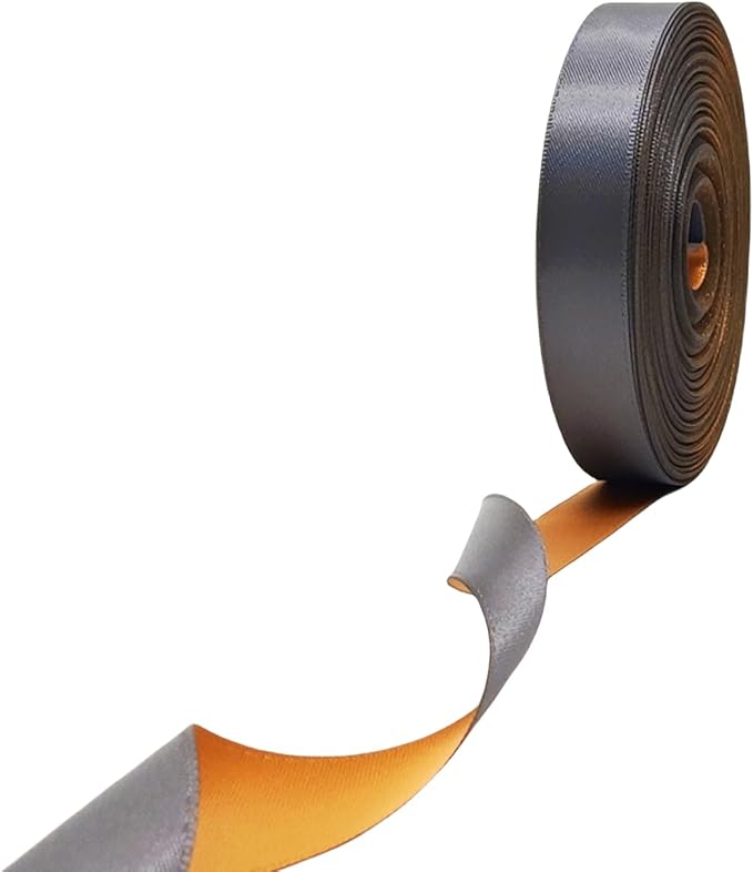 5/8 Ribbon, Sliver & Gold Two-Tone Double Faced Satin Ribbon for Gift Wrapping, Flower Bouquet, Bow, Hair, Wedding, DIY Crafts, Holiday Party Decorations, 30 Yards