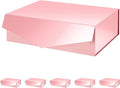 PACKHOME 6 Large Gift Boxes with Lids 13.5x9x4.1 Inches, Sturdy Collapsible Gift Boxes with Magnetic Closure (Glossy Pink)