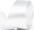 1-1/2" x 25 Yards Satin Ribbon, White Silk Ribbon Ideal for Gift Wrapping, Floral Bouquets, Crafts, Wedding Party Decorations, Christmas and Sewing Projects