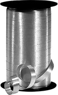 PMU Curling Ribbon - Crimped Texture Curling Ribbons for Gift Box Wrapping, Florist Flowers, Birthday Party Decorations, Festival Art Craft & Christmas Décor - Silver 3/8 Inch X 250 Yards, Pkg/1