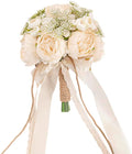Champagne Wedding Bouquets for Bride Bridesmaids, Bridal Bouquet for Wedding Silk Artificial Flowers