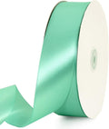 TONIFUL 1-1/2 Inch (40mm) x 100 Yards Turquoise Blue Wide Satin Ribbon Solid Fabric Ribbon for Gift Wrapping Chair Sash Valentine's Day Wedding Birthday Party Decoration Hair Floral Craft Sewing