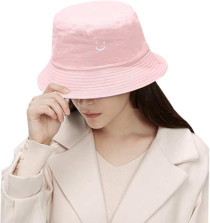 Malaxlx Unisex Bucket Hat Beach Sun Hat Aesthetic Fishing Hat for Men Women Teens, Reversible Double-Side-Wear