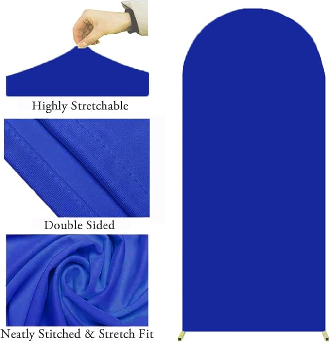 6FT Royal Blue Wedding Arch Cover, Royal Blue 6 FT Arch Backdrop Cover, Royal Blue Chiara Backdrop Cover for Wedding Birthday Party Celebration Decoration