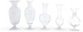 Two's Company Verre Set of 5 Fluted Vases