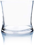 WGV Unique Bouquet Vase, 5.5" W, 5" H, Clear Short Hurricane Concaved Gathering Glass Floral Candle Holder, Home Wedding Event Decor, 1 Piece (VHV0505)