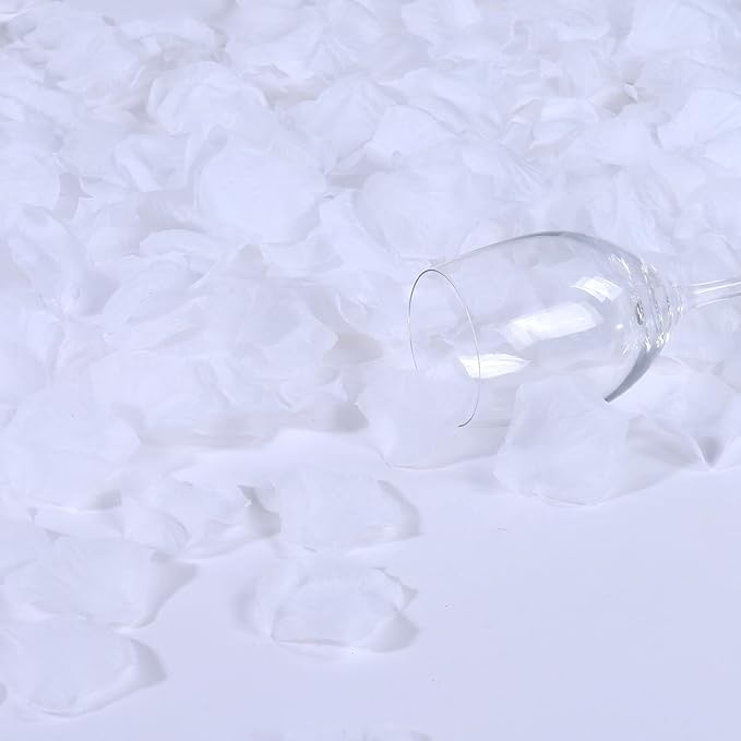 ATFL 2.2'' White Rose Petals Artificial,5000 Pcs White Silk Flower Petals for Weddings,Petalos De Rosas Artificialea para Decoracion