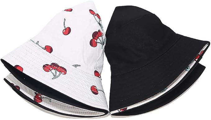 Malaxlx Bucket Hat Beach Sun Hat Fishing Hat for Women Men, Outdoor Travel Reversible Double Side Wear Fisherman Hat