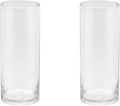 4" Wide 10" High Large Hand Blown Sturdy Clear Cylinder Glass Vase, Centerpiece Flower Vase for Rose, Tulip, Boquets, Hurricane Candle Holder (2, 4"x10")