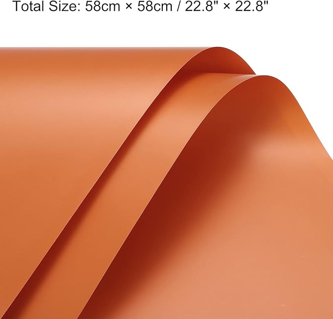 MECCANIXITY 10 Pcs Flower Wrapping Paper 22.8x22.8 Inch Waterproof Florists Wrapping Paper for Florist Bouquet Supplies, DIY Crafts, Gift/Gift Box Packaging Orange