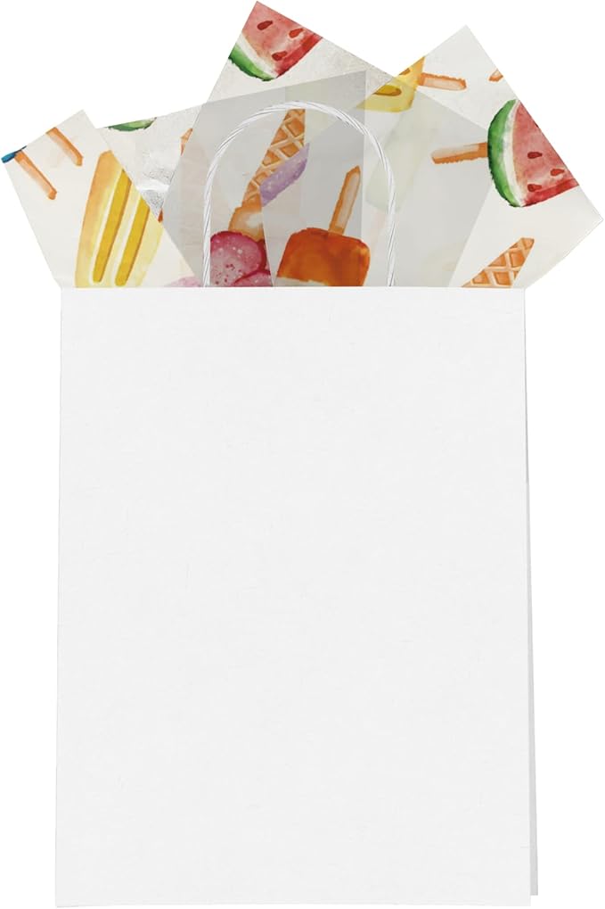 Pro Supply Global Popsicles Printed Tissue Paper for Gift Bags or Boxes and Wrapping - Summer Bulk Decorative Art Tissue Paper for Packaging and Gifting | 24 Sheets 20" x 30"