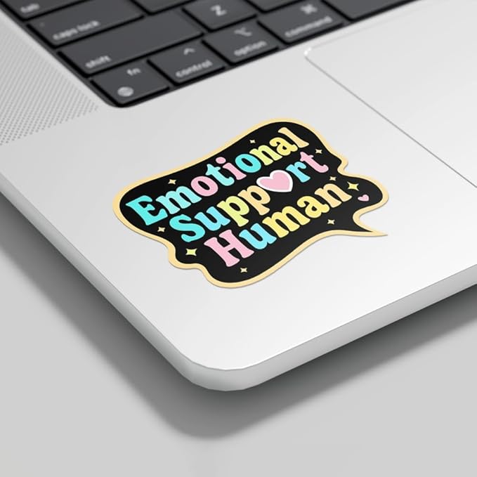HANDICHI Design 5-Pack 6 Inch Emotional Support Human Stickers – Positive Affirmation Vinyl Decals for Laptops, Water Bottles, Journals and Scrapbooks – Cute Mental Health Self Care Sticker Pack