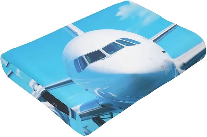 Airplane Blanket for Boys Pilot Plane Throw Blanket Aircraft Soft Cozy Fleece Fuzzy Stuffed Plush Flannel Gifts for Girls Women Kids Adults 50''x60''