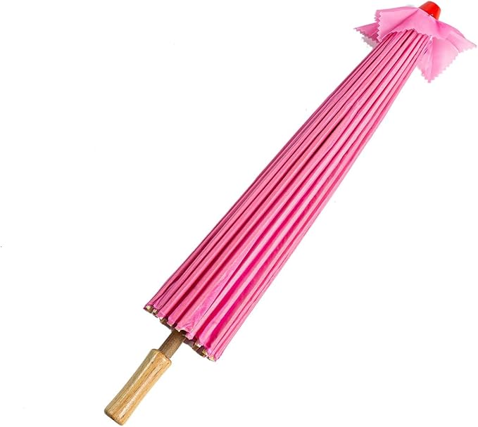 THY COLLECTIBLES 33" Japanese Chinese Umbrella Parasol for Wedding Parties, Photography, Costumes, Cosplay, Decoration and Other Events - Solid Color (Pink)