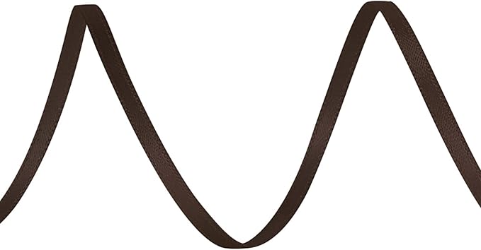 LIUYAXI Brown Double Faced Satin Ribbon, 1/8" X Continuous 100 Yards, Thin Ribbons Perfect for Gift Wrapping Wedding Invitation Card Hair Bows Tag Floral Arrangement DIY Craft