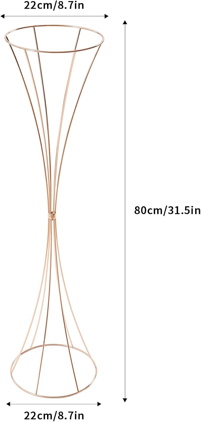 Metal Gold Vase, 10 Pcs Gold Centerpieces for Table Wedding 31.5in Tall Metal Trumpet Vase Wedding Vases Flower Stand for Tables, Home Decor, Party Decorations