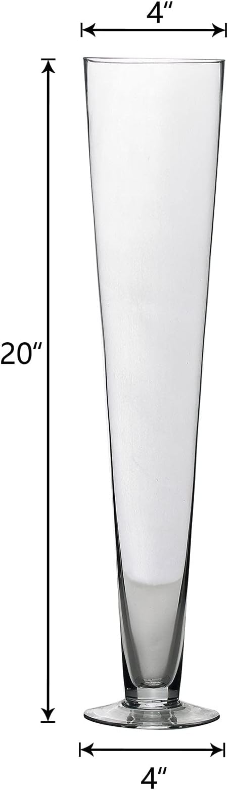 Efavormart 6pcs/Set 20" Tall Trumpet Heavy Duty Glass Centerpiece Vase for Wedding Party Banquet Events Centerpiece Decoration