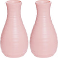 2 Pack Composite Plastics Flower Vase, Unbreakable Ceramic Look Vase for Home Decor Centerpieces, Arranging Bouquets (Pink)