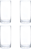 Enova Floral Set of 4 Clear Glass Cylinder Vase, 5W x 10H Inches Tall Clear Flower Vase, Pillar Candle Floating Candle Holders, Decorative Glass Vase for Wedding Centerpieces, Home Table Decor