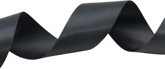 50Yards Black Double Faced Satin Ribbon 1.5 inch Flower Boutique Gift Wrapping Ribbon for DIY Crafts Bow Hair Headband Accessories