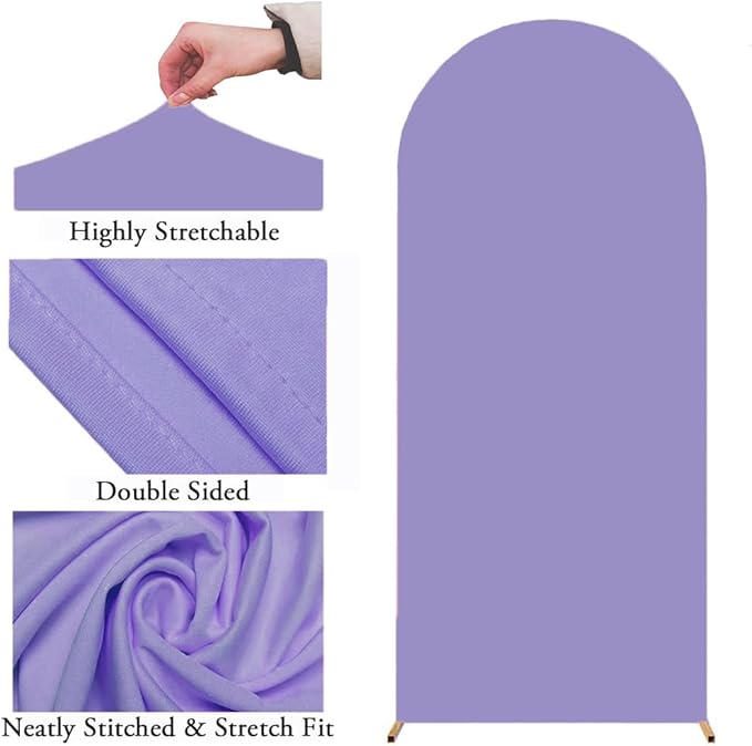 Lavender 6FT Arch Backdrop Cover, Lavender Arch Backdrop Light Purple Stand Cover for Birthday Wedding Party Decor