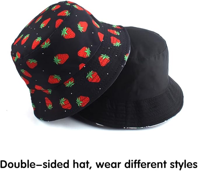 Malaxlx Unisex Bucket Hat Beach Sun Hat Aesthetic Fishing Hat for Men Women Teens, Reversible Double-Side-Wear