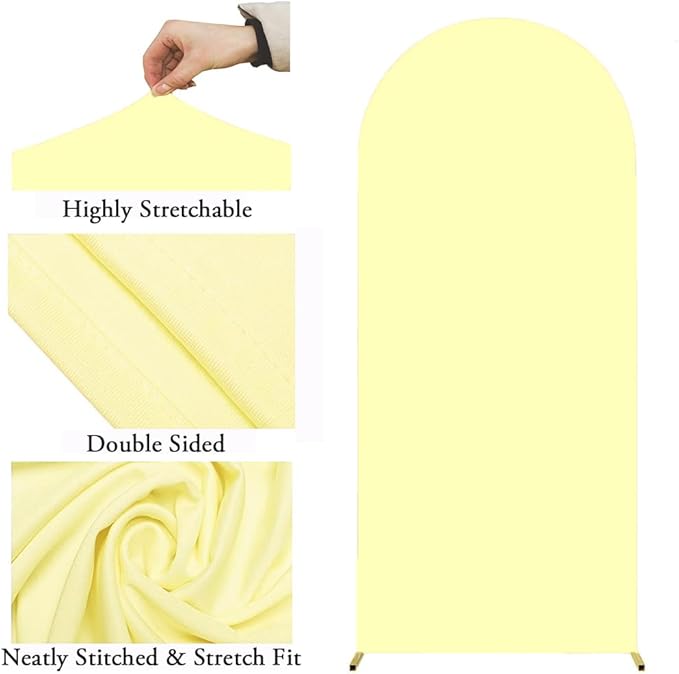 Yellow 6FT Arch Backdrop Cover, Yellow Chiara Backdrop Cover, Background Stand Covers, Arch Stand Covers for Birthday Wedding Party Decoration