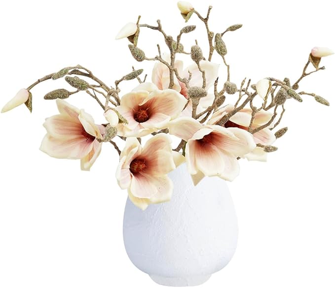 Artificial Flowers,24Pcs 13.5inch White Tulips Fake Flowers,Real Touch Faux Flowers, Spring Décor Fake Tulips for Wedding Kitchen Shop Office Home Décor (3, Pink Magnolia)