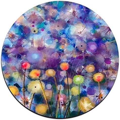 Watercolor FlowersRound Coaster Set - Made of Recycled Rubber - Set of 4
