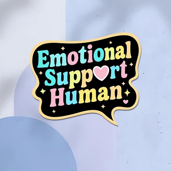 HANDICHI Design 5-Pack 6 Inch Emotional Support Human Stickers – Positive Affirmation Vinyl Decals for Laptops, Water Bottles, Journals and Scrapbooks – Cute Mental Health Self Care Sticker Pack